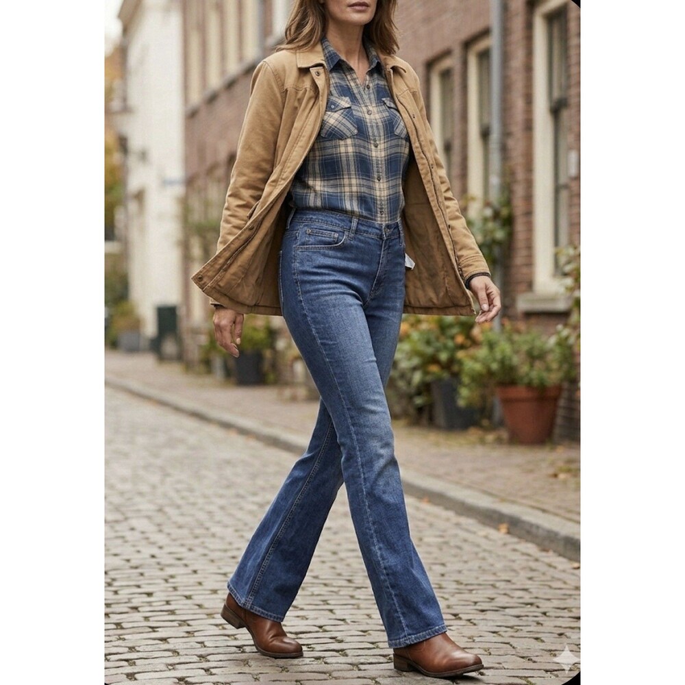 Lee Jeans Women's 20 Long Fit Boot Cut Mid Rise Stretch Classic Blue Denim